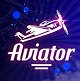 Winnita Logo del gioco Aviator con aereo stilizzato su sfondo viola
