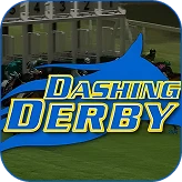 Winnita Casino – Cavalli alla partenza in corsa ippica con scritta Dashing Derby