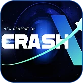 Winnita Casino – Logo futuristico Crash X con sfondo spaziale