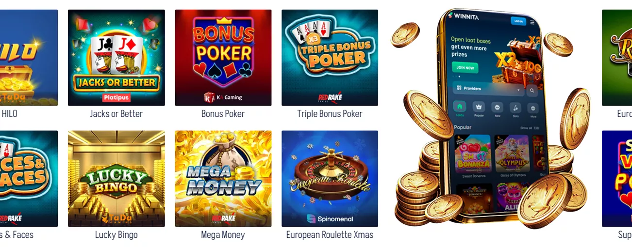 Winnita Casino: app mobile, slot, poker