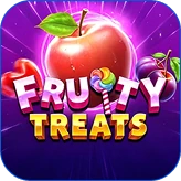 Winnita Casino – Frutti colorati con scritta brillante Fruity Treats su sfondo viola