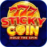 Winnita Casino – Logo slot classica con scritta 777 Sticky Coin e moneta dorata